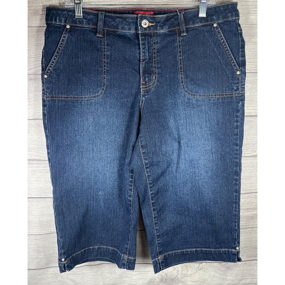 Westport Women's‎ Straight Capri Blue Denim Stretch Size 14